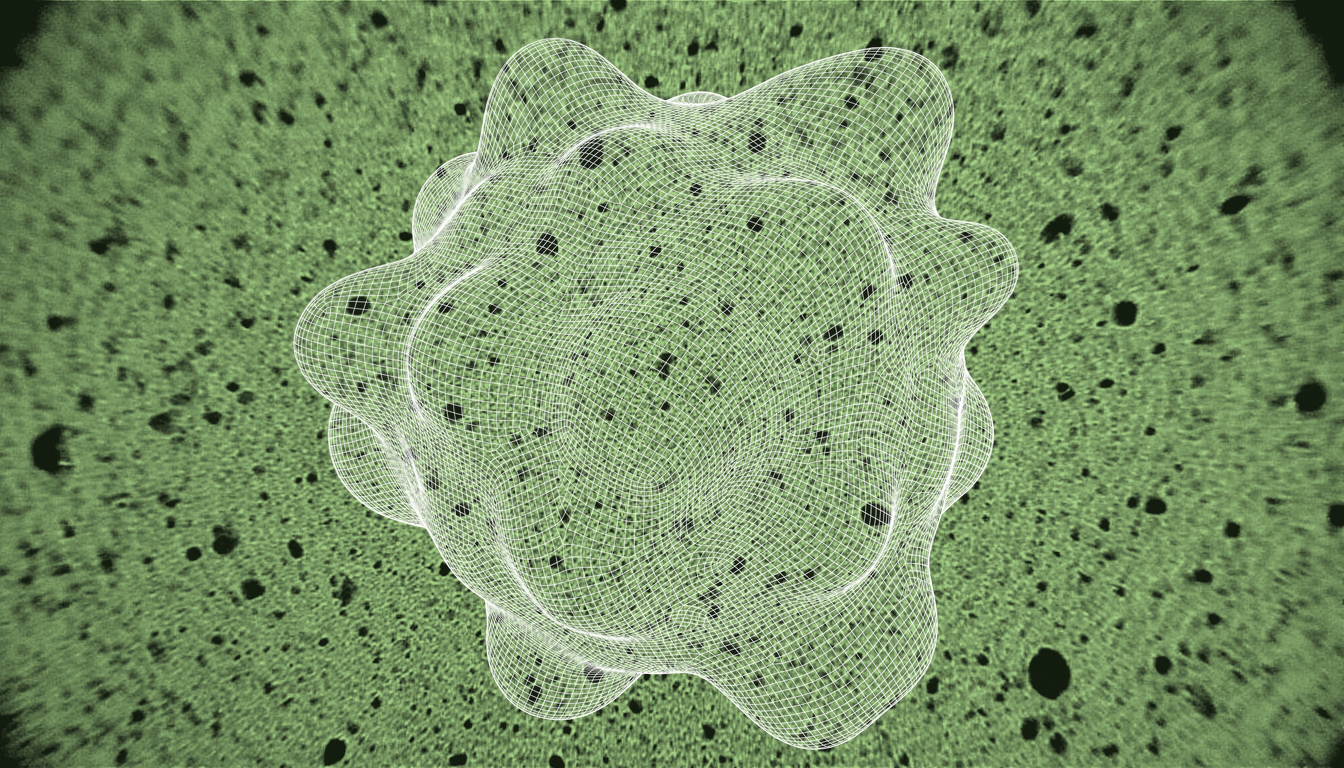 senescent cell genome molecular landscape, CRISPR-Cas9 knockout screening, microscopic cellular texture, intricate chromatin detail, soft scientific palette