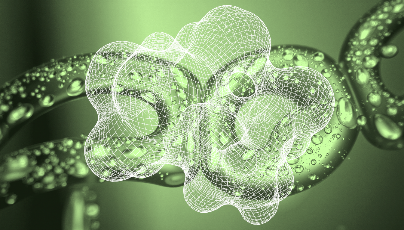 mitochondrial electron tunneling through Complex I membrane protein, fluid macro droplets with electron pathways, translucent molecular surfaces