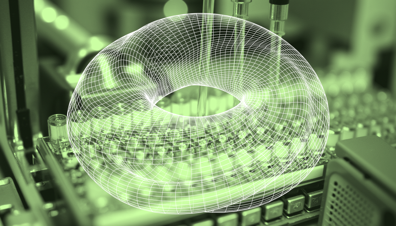 continuous flow bioreactor with microfluidic chambers, translucent microchannels, precision robotic pipetting arms, molecular-scale manufacturing process, gleaming metallic surfaces