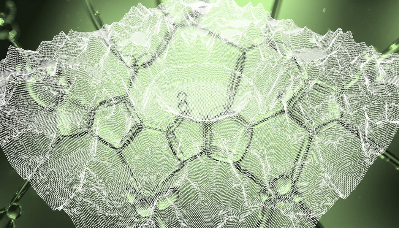 molecular quantum lattice, fine-tuned physical constants, translucent crystalline network, soft quantum energy gradients