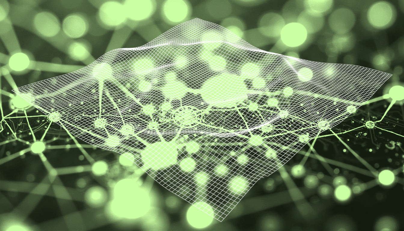 crystalline neural network topology, abstract quantum computational substrate, glowing synaptic interconnections, soft luminescent mapping of mathematical information flow