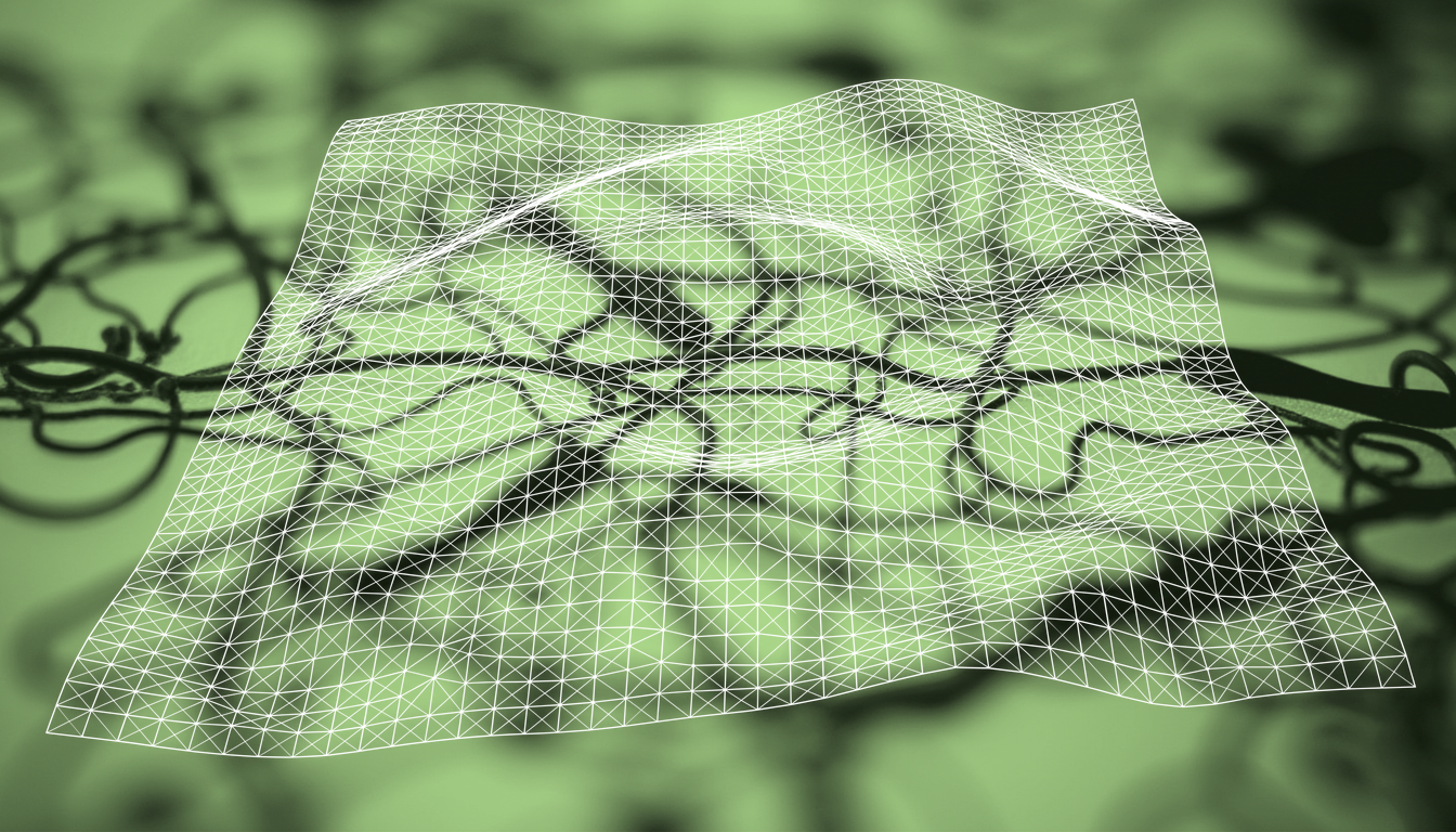macro photograph of interconnected surgical instrument silhouettes on translucent medical tissue sample, precision network mapping, shallow depth of field