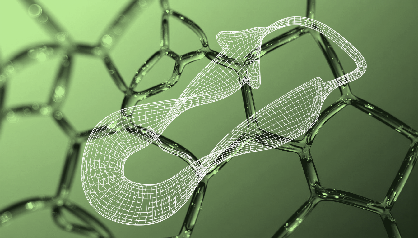 translucent beta-hairpin peptide molecular structure with disulfide bridge, soft amber backlight, fluid macro crystalline surface